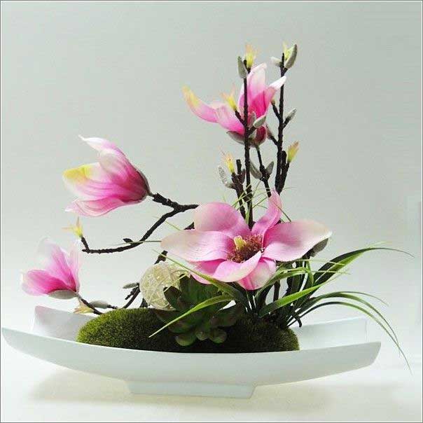 dekoracna ikebana, dekoracna ikebana magnolia, dekoracia magnolia, ikebana magnólia, magnólia, umelá magnólia, dekoračná magnólia, dekorácia magnólia