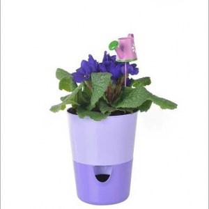 Samozavlažovací kvetináč Rosmarin ø 11 s okienkom svetlá + tmavá levanduľová 2